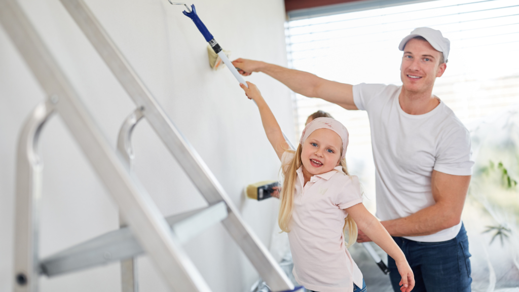 Painting your teenager's bedroom can be a fun father daughter bonding activity.