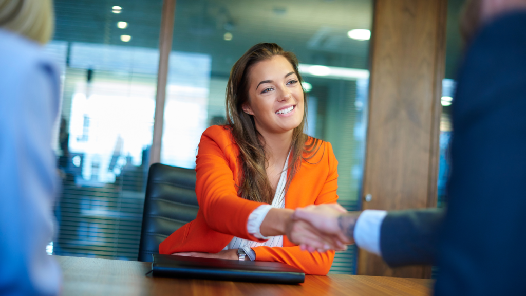 A blazer over a button-down is good option for a teenager during a job interview. 